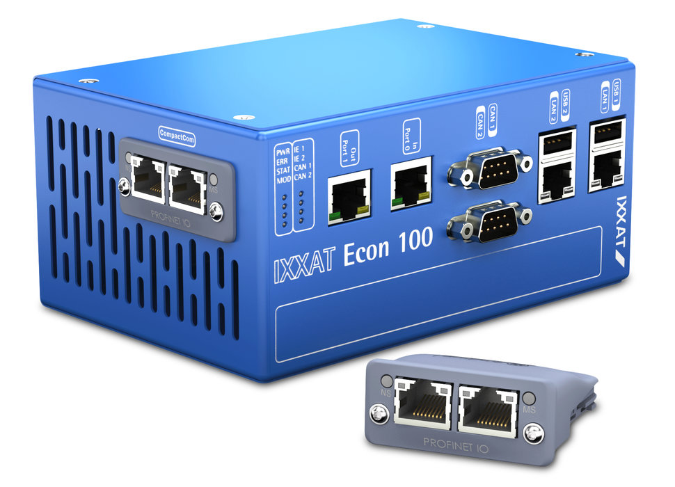 Makine kontrolü ve endüstriyel ağ bağlantısı yeni IXXAT Econ 100'de bir araya geliyor